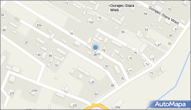 Gorajec-Stara Wieś, Gorajec-Stara Wieś, 80, mapa Gorajec-Stara Wieś