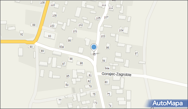 Gorajec-Zagroble, Gorajec-Zagroble, 95, mapa Gorajec-Zagroble