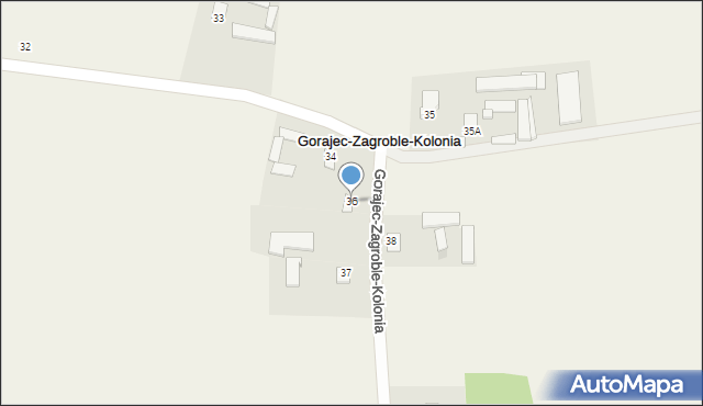 Gorajec-Zagroble-Kolonia, Gorajec-Zagroble-Kolonia, 36, mapa Gorajec-Zagroble-Kolonia