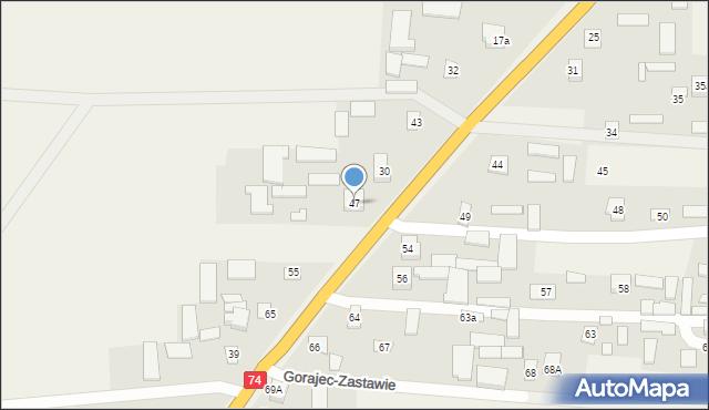 Gorajec-Zastawie, Gorajec-Zastawie, 47, mapa Gorajec-Zastawie