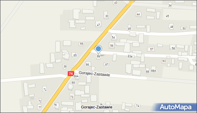 Gorajec-Zastawie, Gorajec-Zastawie, 64, mapa Gorajec-Zastawie