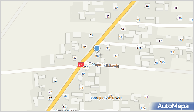 Gorajec-Zastawie, Gorajec-Zastawie, 66, mapa Gorajec-Zastawie