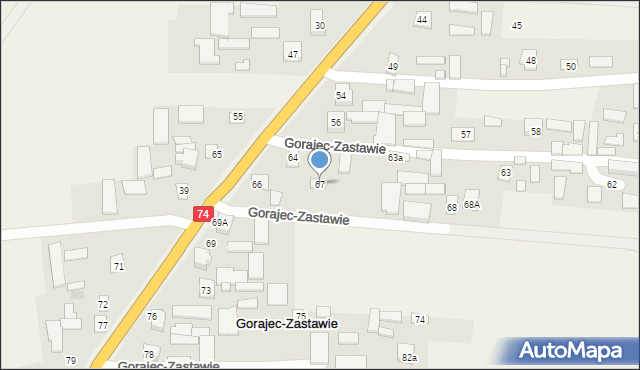 Gorajec-Zastawie, Gorajec-Zastawie, 67, mapa Gorajec-Zastawie