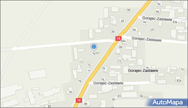 Gorajec-Zastawie, Gorajec-Zastawie, 71, mapa Gorajec-Zastawie