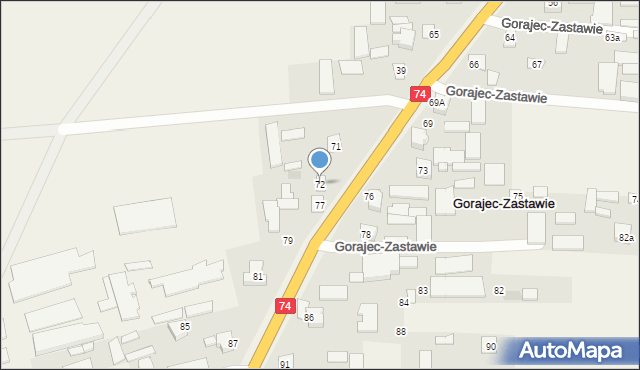 Gorajec-Zastawie, Gorajec-Zastawie, 72, mapa Gorajec-Zastawie