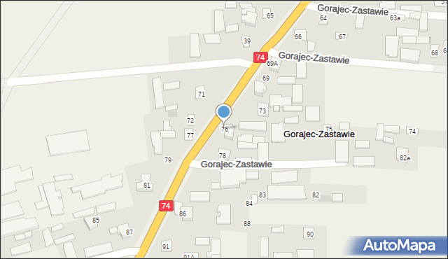 Gorajec-Zastawie, Gorajec-Zastawie, 76, mapa Gorajec-Zastawie