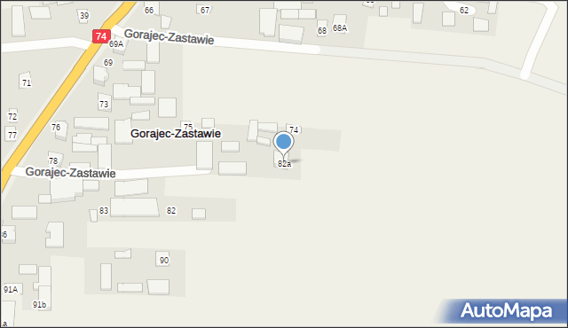 Gorajec-Zastawie, Gorajec-Zastawie, 82a, mapa Gorajec-Zastawie