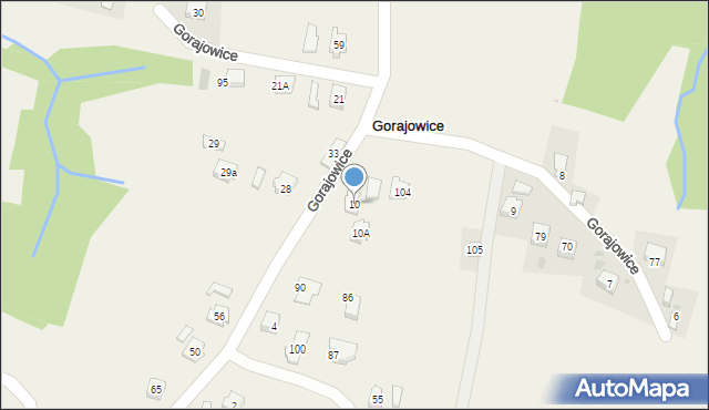 Gorajowice, Gorajowice, 10, mapa Gorajowice