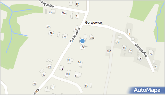 Gorajowice, Gorajowice, 10A, mapa Gorajowice