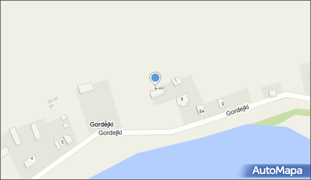 Gordejki, Gordejki, 7, mapa Gordejki