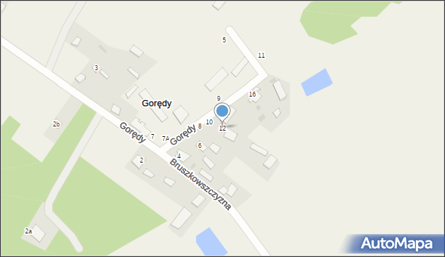 Gorędy, Gorędy, 12, mapa Gorędy