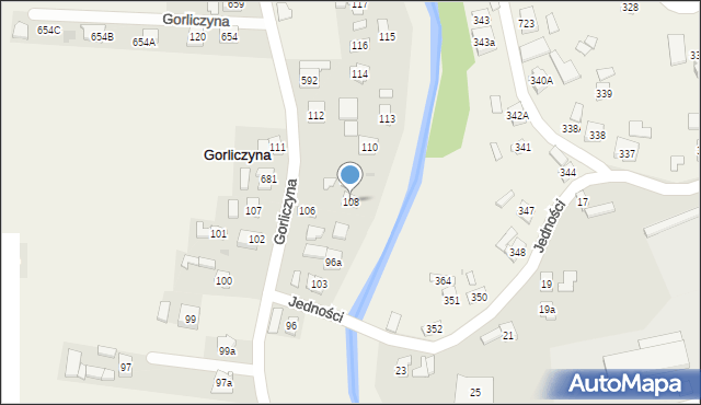 Gorliczyna, Gorliczyna, 108, mapa Gorliczyna