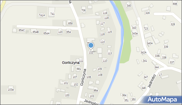 Gorliczyna, Gorliczyna, 112, mapa Gorliczyna