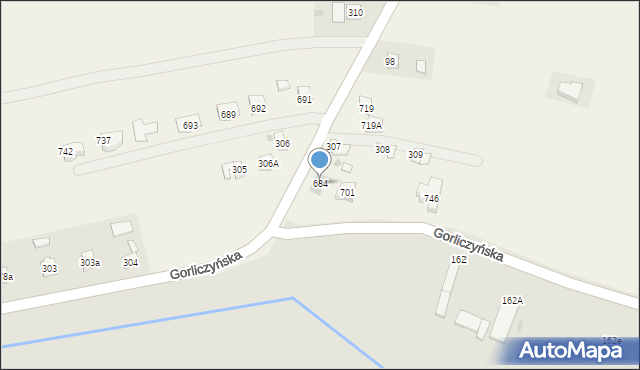 Gorliczyna, Gorliczyna, 684, mapa Gorliczyna