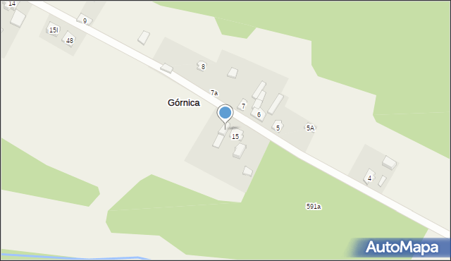 Górnica, Górnica, 15a, mapa Górnica