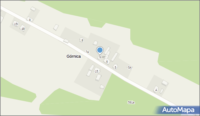 Górnica, Górnica, 7, mapa Górnica