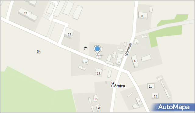 Górnica, Górnica, 11, mapa Górnica