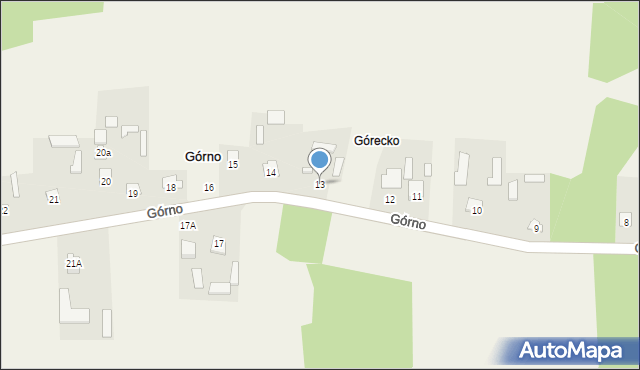 Górno, Górno, 13, mapa Górno