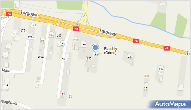 Górno, Górno, 64b, mapa Górno