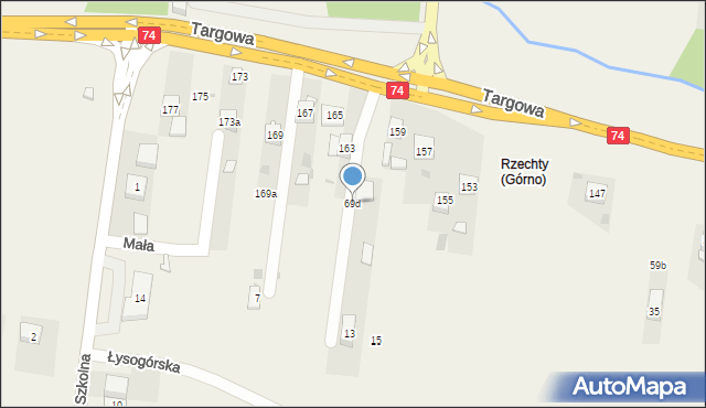 Górno, Górno, 69d, mapa Górno