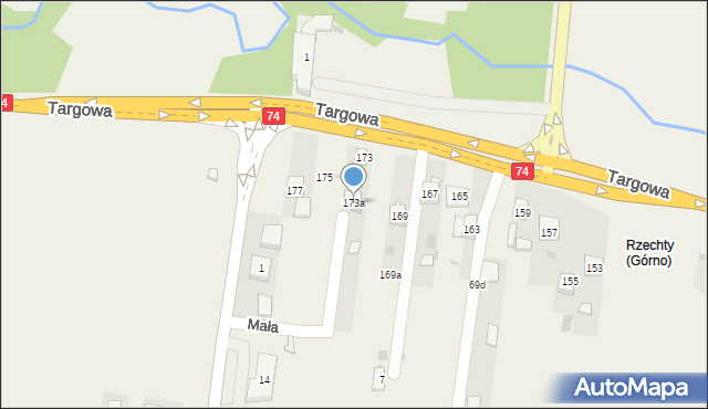 Górno, Górno, 75b, mapa Górno