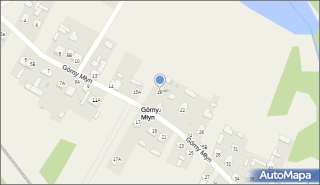 Górny Młyn, Górny Młyn, 18, mapa Górny Młyn