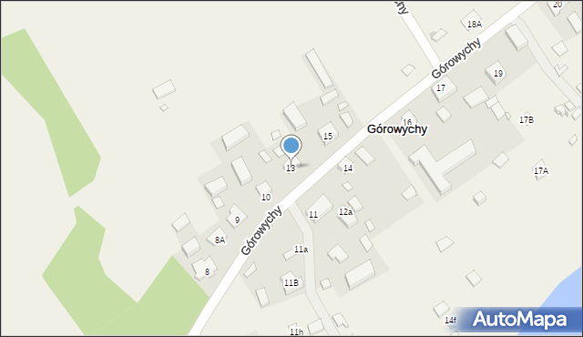 Górowychy, Górowychy, 13, mapa Górowychy