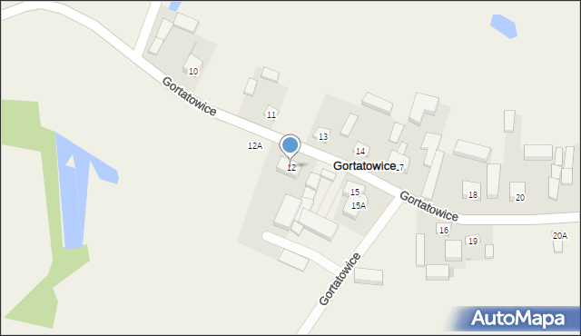 Gortatowice, Gortatowice, 12, mapa Gortatowice