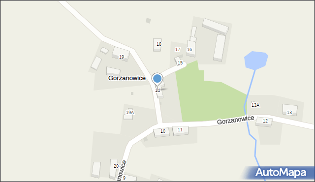 Gorzanowice, Gorzanowice, 14, mapa Gorzanowice