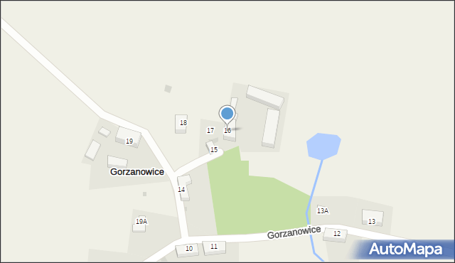 Gorzanowice, Gorzanowice, 16, mapa Gorzanowice