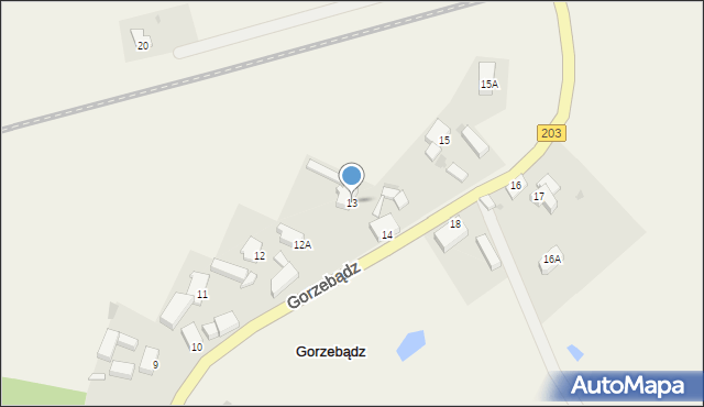 Gorzebądz, Gorzebądz, 13, mapa Gorzebądz