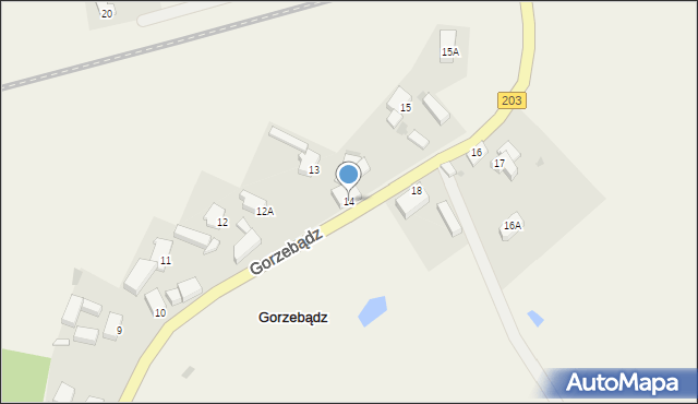 Gorzebądz, Gorzebądz, 14, mapa Gorzebądz