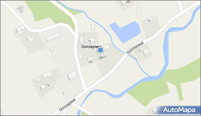 Gorzejowa, Gorzejowa, 185, mapa Gorzejowa