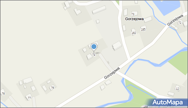 Gorzejowa, Gorzejowa, 74b, mapa Gorzejowa