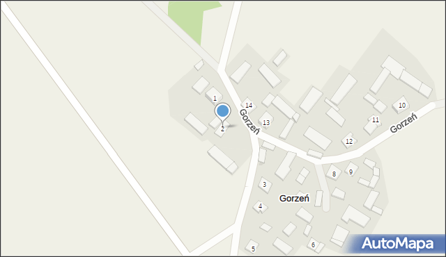 Gorzeń, Gorzeń, 2, mapa Gorzeń