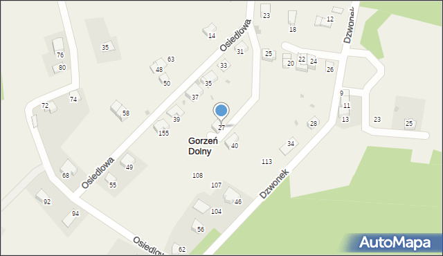 Gorzeń Dolny, Gorzeń Dolny, 65, mapa Gorzeń Dolny