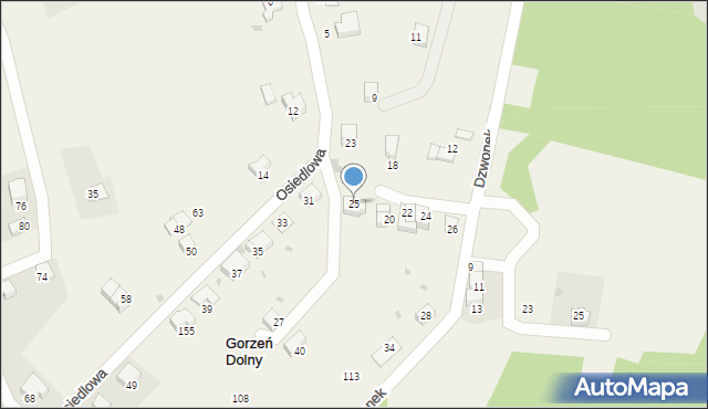 Gorzeń Dolny, Gorzeń Dolny, 71A, mapa Gorzeń Dolny