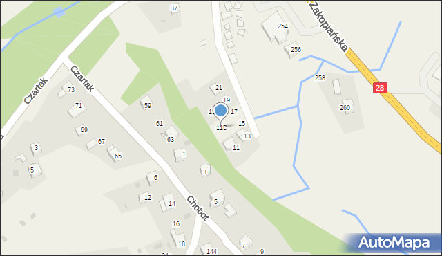 Gorzeń Górny, Gorzeń Górny, 11D, mapa Gorzeń Górny