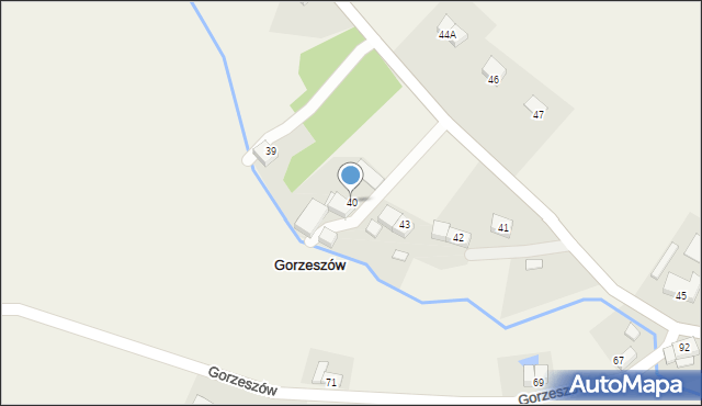 Gorzeszów, Gorzeszów, 40, mapa Gorzeszów