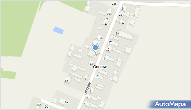 Gorzew, Gorzew, 13, mapa Gorzew