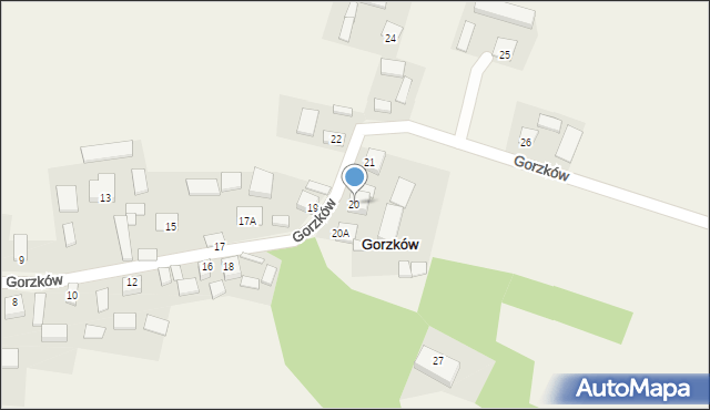 Gorzków, Gorzków, 20, mapa Gorzków