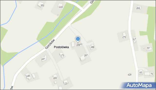 Gorzków, Gorzków, 104, mapa Gorzków