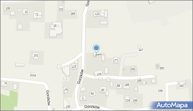 Gorzków, Gorzków, 107, mapa Gorzków