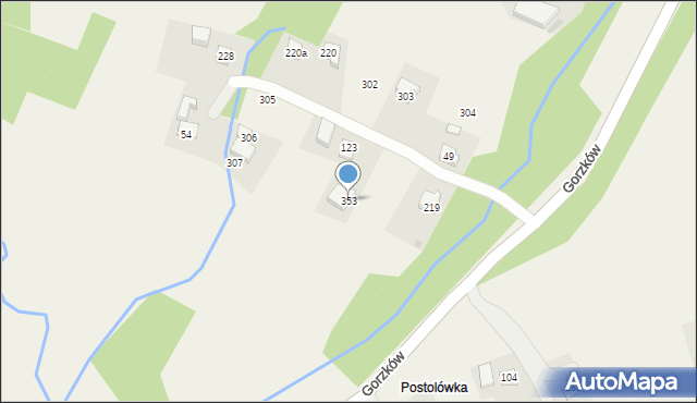 Gorzków, Gorzków, 353, mapa Gorzków