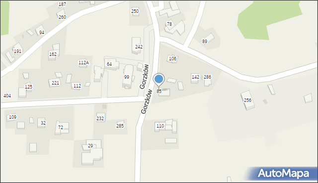 Gorzków, Gorzków, 85, mapa Gorzków