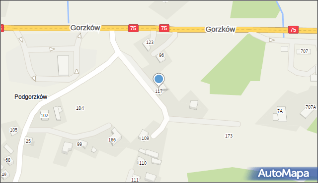 Gorzków, Gorzków, 117, mapa Gorzków