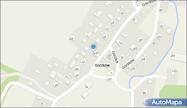 Gorzków, Gorzków, 13, mapa Gorzków