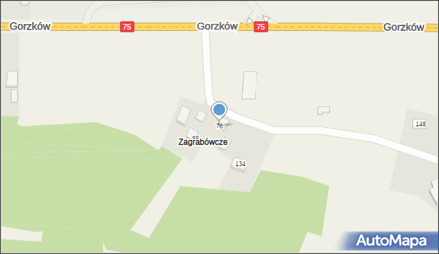 Gorzków, Gorzków, 76, mapa Gorzków
