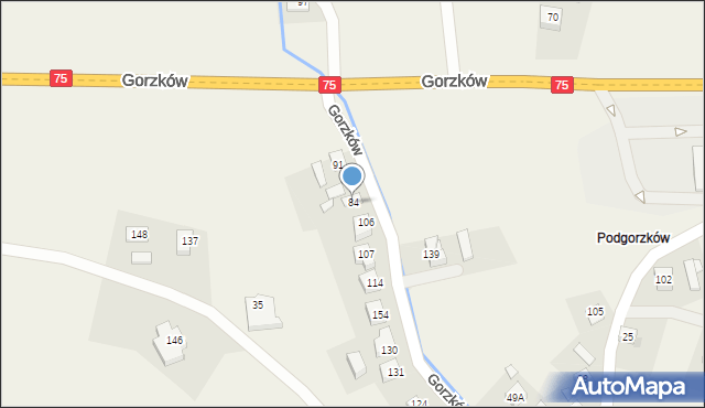 Gorzków, Gorzków, 84, mapa Gorzków