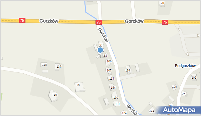 Gorzków, Gorzków, 84a, mapa Gorzków